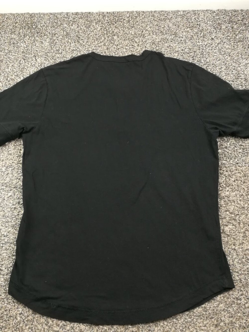 Buck Mason Shirt Henley Curved Hem Cotton Button Up Black Mens Medium - Picture 5 of 8